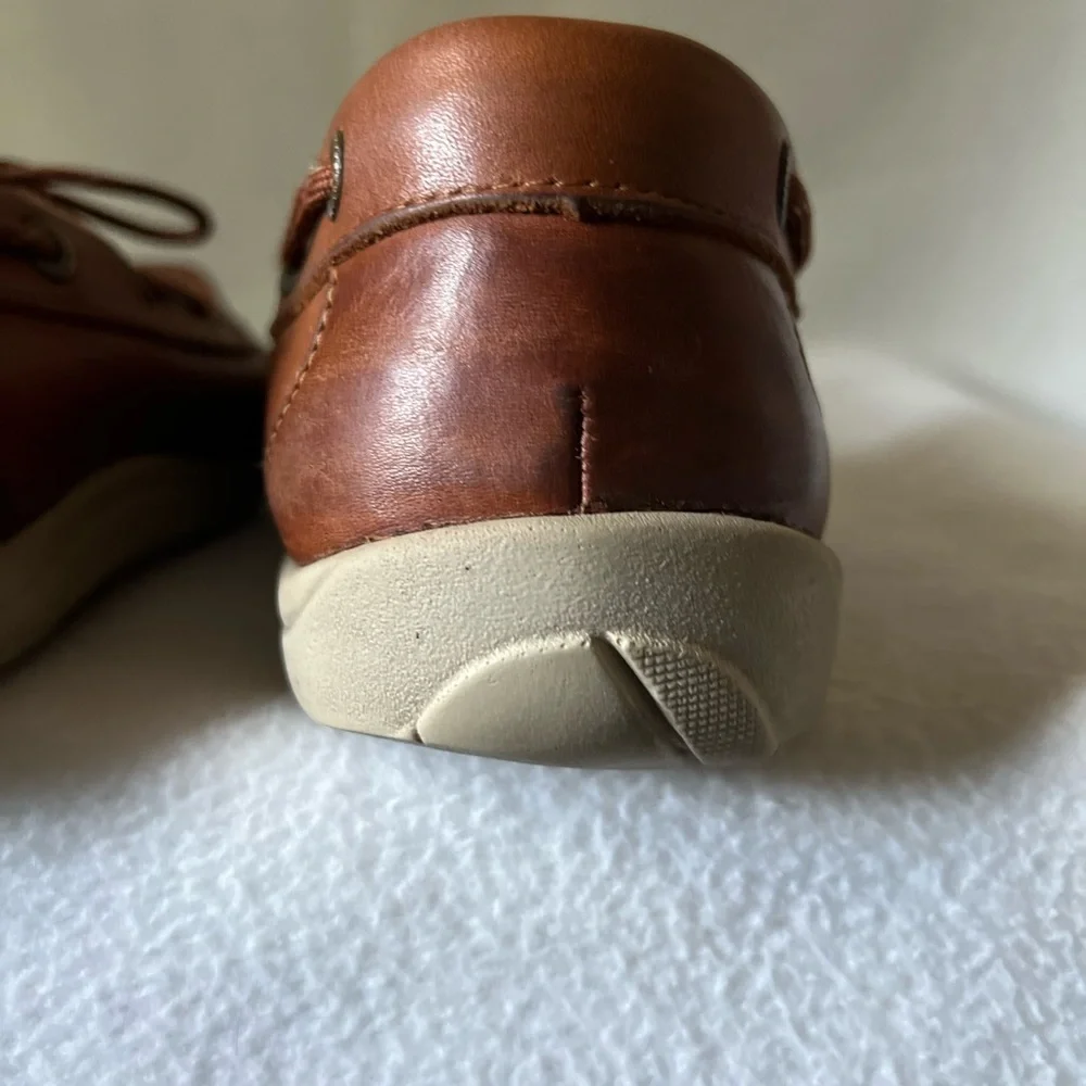 SAS Size 9 Men’s Leather Brown Boat Lace Up Shoes